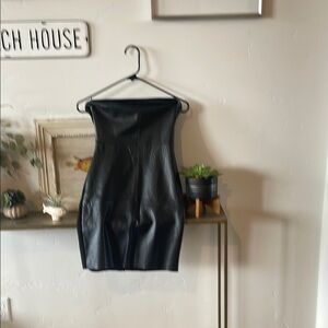 Black Faux Leather Dress